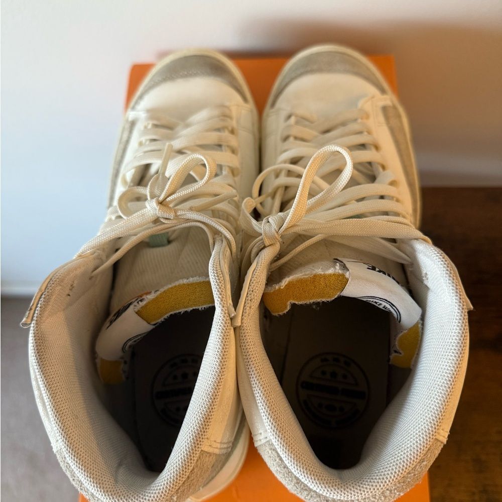 Nike Mens Blazer Mid '77 PRM White Lace-Up High-Top Sneakers men 9.5 women 11 - Picture 7 of 12